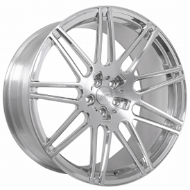 22" Staggered AC Forged Wheels ACM9 Mesh-7 Brushed Silver with Polished Window Monoblock Forged Rims 