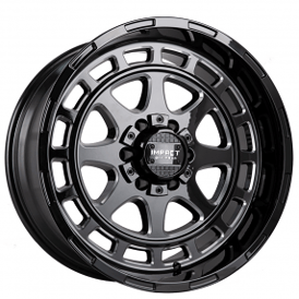 20" Impact Off-Road Wheels 905 Gloss Black with Milled Windows Rims
