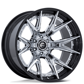 18" Fuel Wheels FC402 Catalyst Chrome with Gloss Black Lip 6-Lug Off-Road Fusion Forged Rims