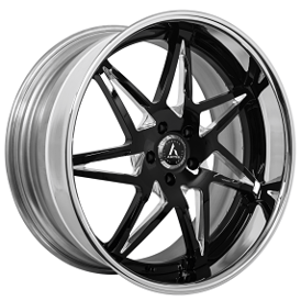 20" Artis Forged Wheels Nirvana Custom Gloss Black Face with Polished Window and Lip Rims