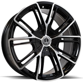 20" Luxxx Alloys Wheels Lux39 Gloss Black with Machined Face Rims