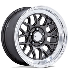 20" Staggered American Racing Wheels Vintage VN516 G-Force Matte Anthracite with Diamond Cut Lip Rims