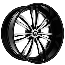 20" Lexani Forged Wheels LF-763 Brushed Face with Black Window and Lip Rims