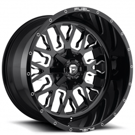 17" Fuel Wheels D611 Stroke Gloss Black Milled Off-Road Rims 
