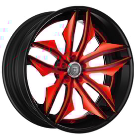 19" Lexani Forged Wheels LZ-754 Fuse Red Face with Black Accents and Lip Rims