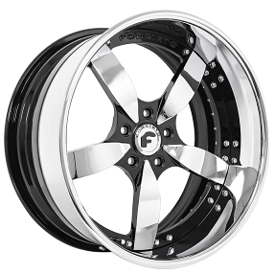 24" Staggered Forgiato Wheels ITO Gloss Black with Chrome Face and Lip Forged Rims