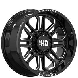 20" Luxxx HD Wheels LHD35 Gloss Black Milled Off-Road Rims