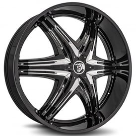 28" Diablo Wheels Elite G2 Black with Chrome Inserts Rims