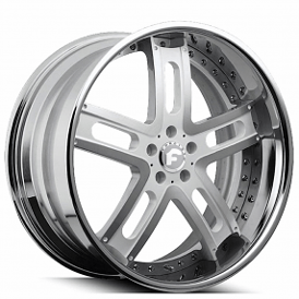 24" Forgiato Wheels Estremo Silver Machined with Chrome Lip Forged Rims