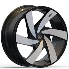22" Luxxx Alloys Wheels Lux48 Gloss Black with Machined Face Rims