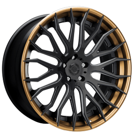 21" Lexani Forged Wheels LZ-104 Satin Black Face with Bronze Lip Rims
