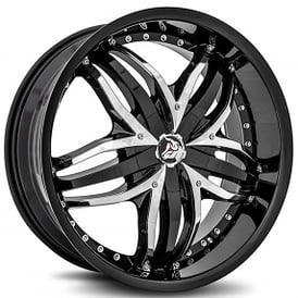 20" Diablo Wheels Angel Black with Chrome Inserts Rims