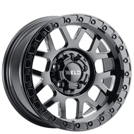 17" Weld Off-Road Wheels Cinch W902 Beadlock Gloss Black Milled Rims