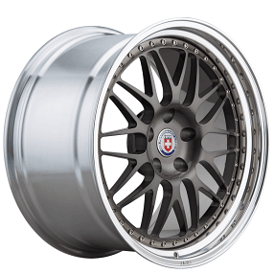 21" Staggered HRE Wheels 540 Brushed Dark Clear Center with Polished Clear Barrel Forged Rims