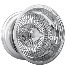 15x10" LA Wire Wheels Reverse 100-Spoke Straight Lace Chrome Rims