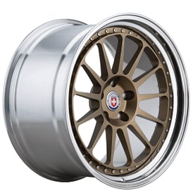 22" HRE Wheels 303 Satin Bronze Center with Polished Clear Barrel Forged Rims