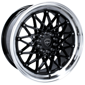 18" Elegant Wheels E24 Gloss Black with Machined Lip Rims