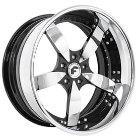 22" Forgiato Wheels ITO Gloss Black with Chrome Face and Lip Forged Rims