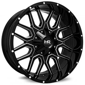 22" Hardrock Wheels H709 Commander Gloss Black Milled Off-Road Rims