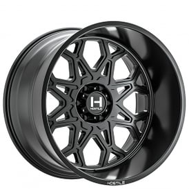 22" Hostile Wheels H132 Anvil Satin Black Off-Road Rims