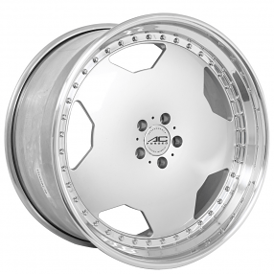 22" Staggered AC Forged Wheels ACF720 Brushed Face with Chrome Lip Three Piece Rims