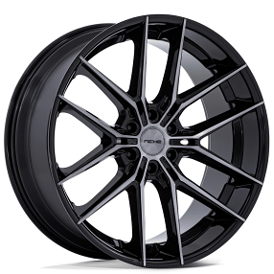 24" Niche Wheels NC280 Prodigy 6 Gloss Black with Dark Tinted Clear Rims
