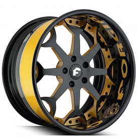 21" Staggered Forgiato Wheels Capolavaro Custom 2 Tone Face with 2 Tone Lip and Black Inner Forged Rims