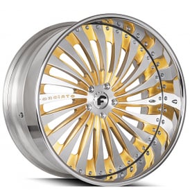19" Staggered Forgiato Wheels Autonomo-L Brushed 2 Tone Face with Chrome Lip Forged Rims