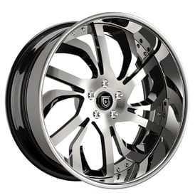 21" Lexani Forged Wheels LF-738 Regal Brushed Face with High Polished Accents and Chrome Lip Rims