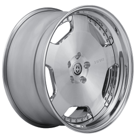 20" HRE Wheels 544 Two-Tone Polished Clear with Brushed Face Center and Polished Clear Outer and Inner Barrel Forged Rims