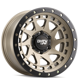 17" Dirty Life Wheels Enigma Pro 9311 Satin Gold with Black Lip Off-Road Rims