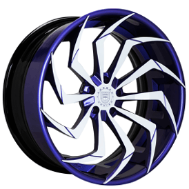 20" Lexani Forged Wheels LZ-770 Static White Face with Dark Purple Accents and Lip Rims