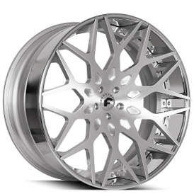 22" Forgiato Wheels Torino-ECL Brushed Silver with Chrome Lip Forged Rims
