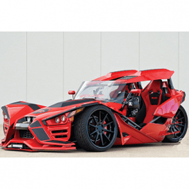 20/22" Staggered Ferrada Wheels FR4 Matte Black with Gloss Black Lip Polaris Slingshot / 3-Wheeler Rims