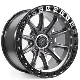 17" Arena Wheel Co A103 Mission Gunmetal Center with Satin Black Lip 5-Lug Off-Road Rims 
