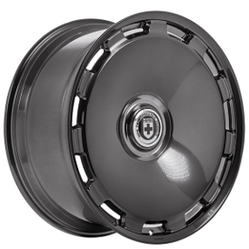 22" Staggered HRE Wheels L108M Polished Dark Clear Floating Cap Monoblock Forged Rims