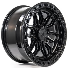18" Arena Wheel Co A109 Hustle Satin Black Center with Gloss Black Lip Off-Road Rims  