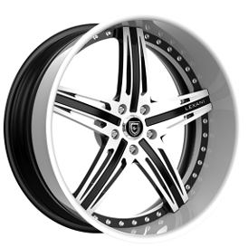 24" Lexani Forged Wheels LF-732 Virgo White with Black Accents Rims