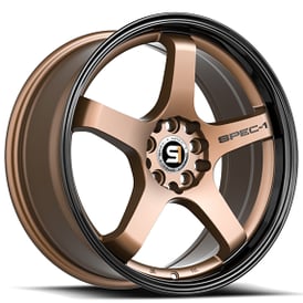 19" Staggered SPEC-1 Wheels SPT-31 Matte Bronze with Black Lip Rims 