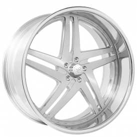 22" Staggered Snyper Forged Wheels Lucid Polished Monoblock Forged Rims