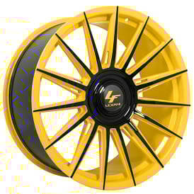 24" Lexani Wheels Lotus-XL Custom Yellow with Gloss Black Accents Rims