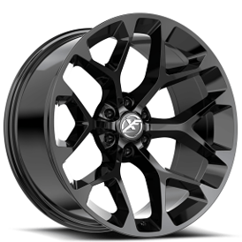 20" XF Off-Road Wheels XF-OE-502 Gloss Black Rims 
