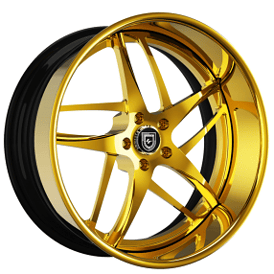 20/21" Lexani Forged Wheels LF-746 Bavaria Gold over Chrome Rims 