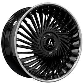 24" Artis Wheels Juicy-XL Gloss Black with SS Lip Rims