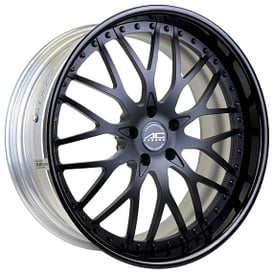 24" AC Forged Wheels ACF701 Matte Black Face with Gloss Black Lip and Rivets Three Piece Rims 