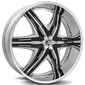 26" Diablo Wheels Elite G2 Chrome with Black Inserts Rims