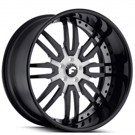 20" Forgiato Wheels Sedici 2-Tone Black with White Forged Rims 