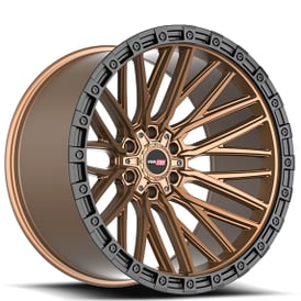 22" Vortek Off-Road VRT-608 Apollo Matte Bronze with Black Bead Ring Rims  