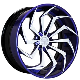 19" Lexani Forged Wheels LZ-770 Static White Face with Dark Purple Accents and Lip Rims
