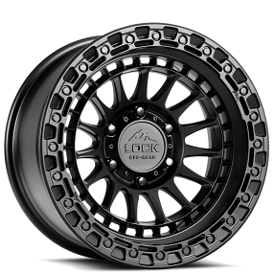 17" Lock Off-Road Wheels Mojave Matte Black with Matte Black Ring Rims
